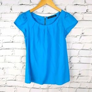 ZARA Zipper Back Blouse‎ blue